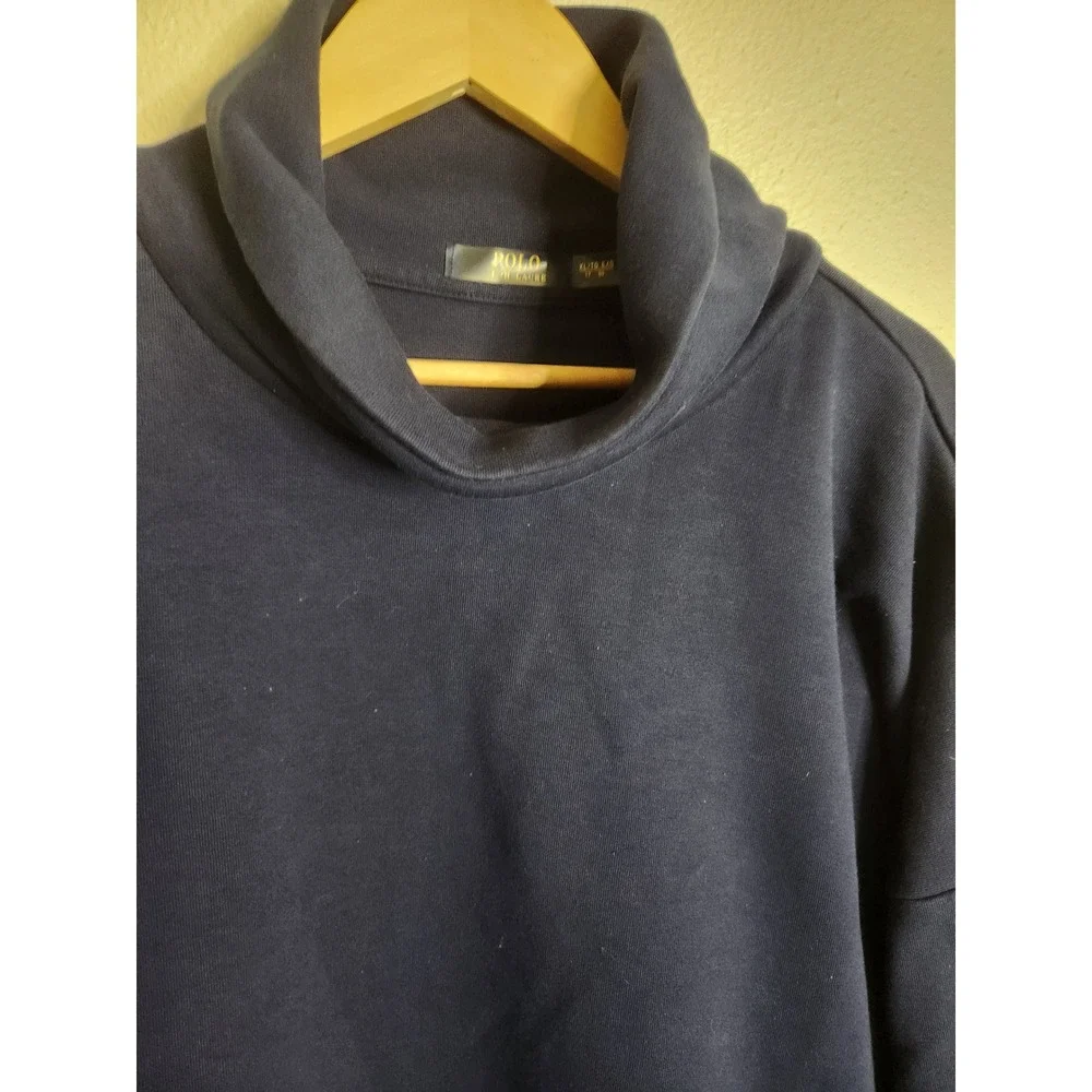 Polo Ralph Lauren Sweatshirt Mens XL Blue High Neck Knit Pullover Relaxed Fit